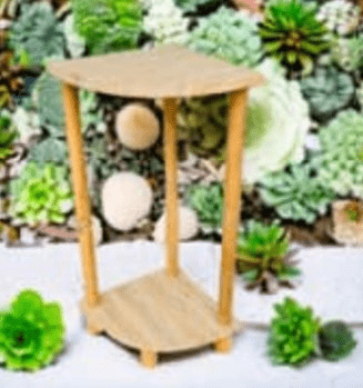 Bamboo 2 Tier Plant Stand Corner Display Stand